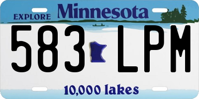 MN license plate 583LPM