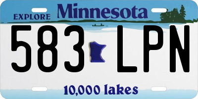 MN license plate 583LPN