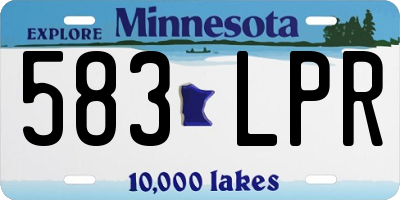 MN license plate 583LPR