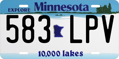 MN license plate 583LPV