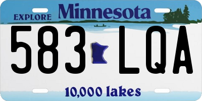 MN license plate 583LQA