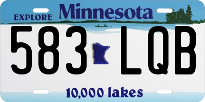 MN license plate 583LQB