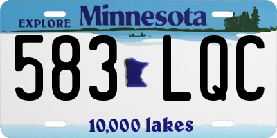 MN license plate 583LQC