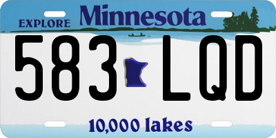 MN license plate 583LQD