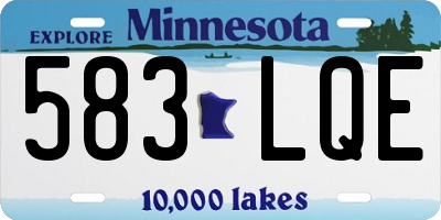 MN license plate 583LQE