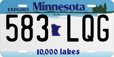 MN license plate 583LQG
