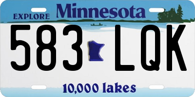 MN license plate 583LQK