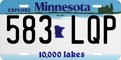 MN license plate 583LQP