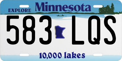MN license plate 583LQS