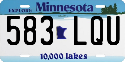 MN license plate 583LQU