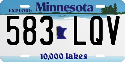 MN license plate 583LQV