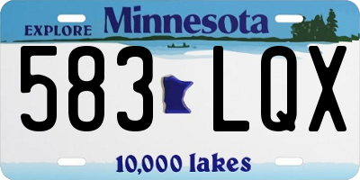 MN license plate 583LQX