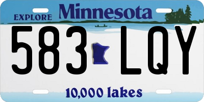 MN license plate 583LQY