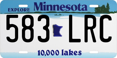 MN license plate 583LRC