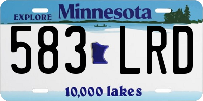 MN license plate 583LRD