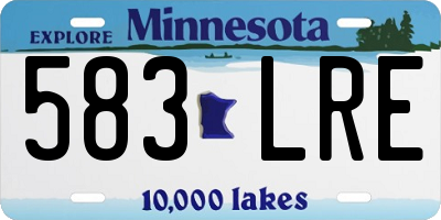 MN license plate 583LRE
