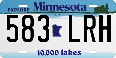 MN license plate 583LRH