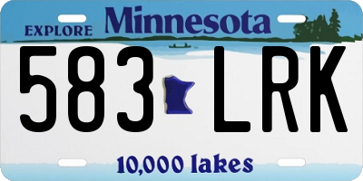 MN license plate 583LRK