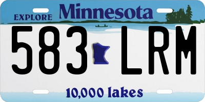 MN license plate 583LRM