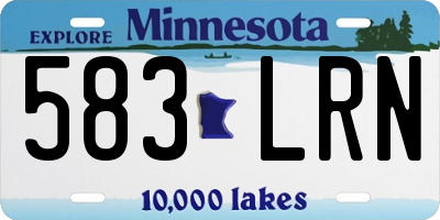 MN license plate 583LRN