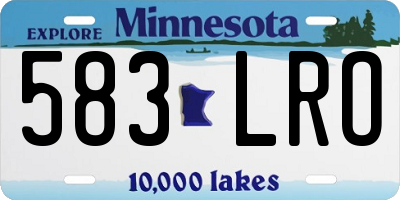 MN license plate 583LRO