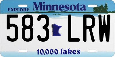 MN license plate 583LRW