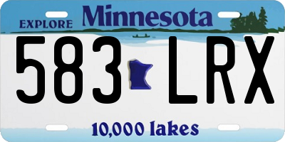 MN license plate 583LRX