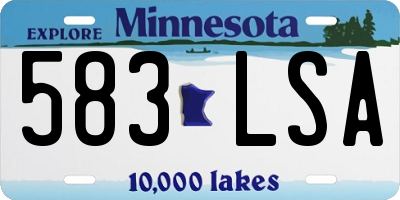 MN license plate 583LSA