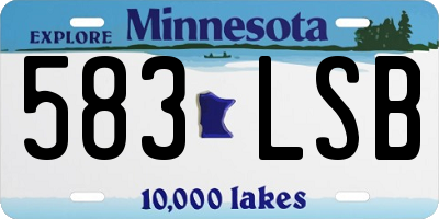 MN license plate 583LSB