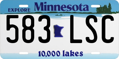 MN license plate 583LSC