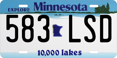 MN license plate 583LSD