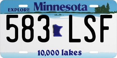 MN license plate 583LSF