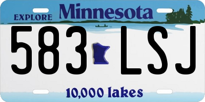 MN license plate 583LSJ