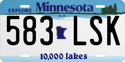 MN license plate 583LSK