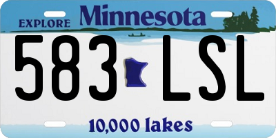 MN license plate 583LSL