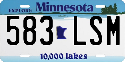 MN license plate 583LSM