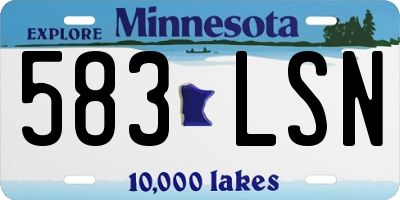 MN license plate 583LSN