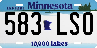 MN license plate 583LSO