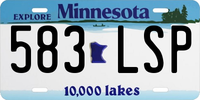MN license plate 583LSP