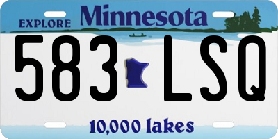 MN license plate 583LSQ