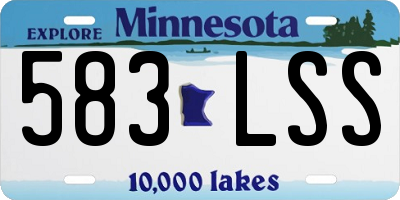 MN license plate 583LSS