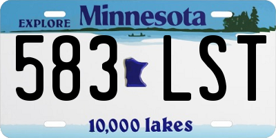 MN license plate 583LST
