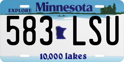 MN license plate 583LSU