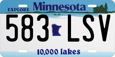 MN license plate 583LSV