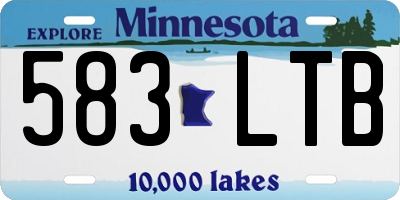 MN license plate 583LTB