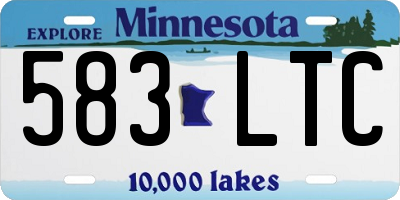 MN license plate 583LTC