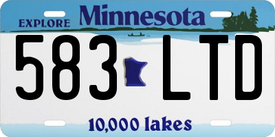 MN license plate 583LTD