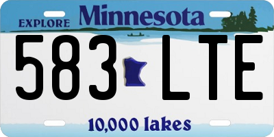 MN license plate 583LTE