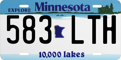 MN license plate 583LTH