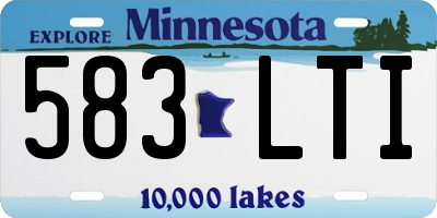 MN license plate 583LTI